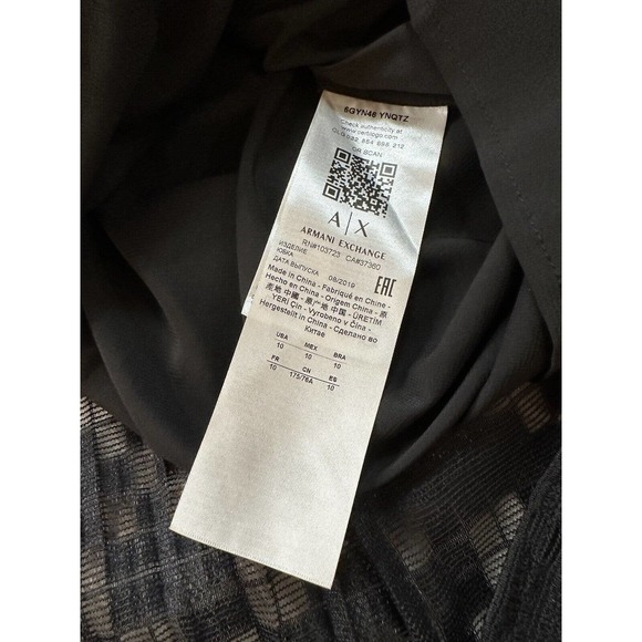 Armani Exchange Double Layered Semi See Through Maxi Skirt Sz 10 EUC Black - Picture 8 of 8